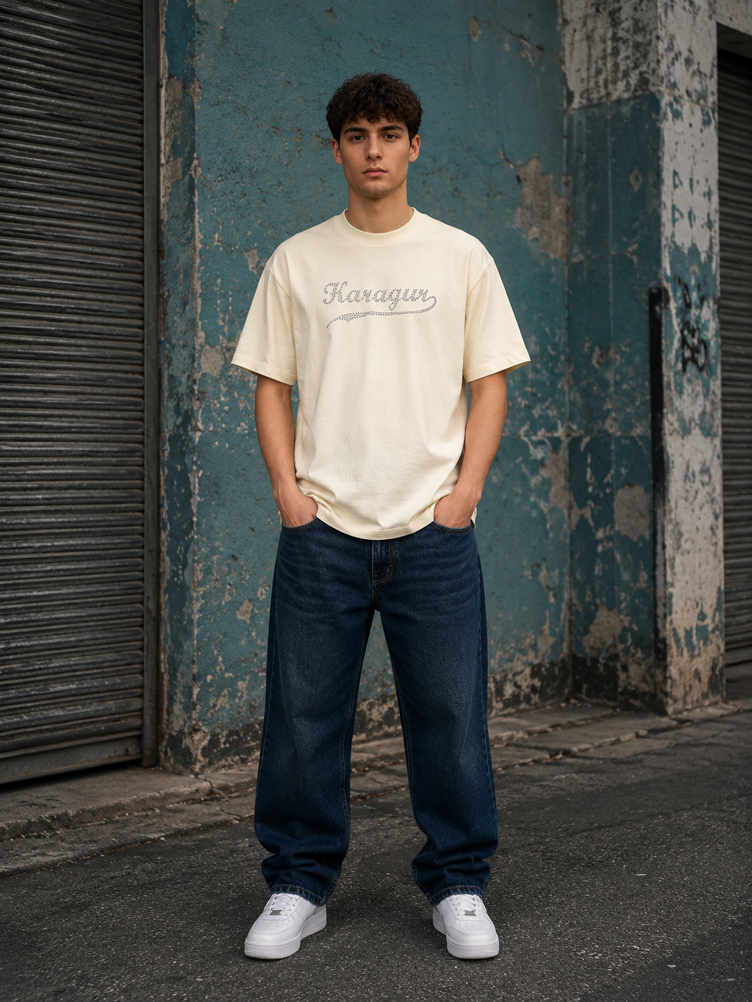 KARAGUR RHINESTONE T-SHIRT  K RUBBER